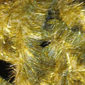 Vintage Metalized Plastic Tinsel, Gold Tinsel, Vintage Tinsel, Christmas Decoration, Christmas Tree Tinsel, Holiday Decor