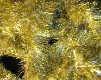 Vintage Metalized Plastic Tinsel, Gold Tinsel, Vintage Tinsel, Christmas Decoration, Christmas Tree Tinsel, Holiday Decor