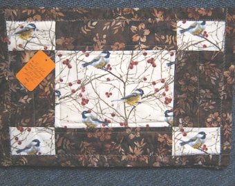 Chickadee Placemats, Cotton Placemats, Birds, Chickadees, Housewarming Gift, Kitchen Gift, Pieced Placemats