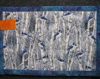 Blue Jay Placemats, Cotton Placemats, Bird Placemats, Housewarming Gift, Kitchen and Dining, Blue Jays, Birds, Placemats