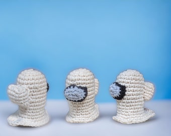 Simpatico modello Amigurumi all'uncinetto, Among Us, Portachiavi all'uncinetto, Portachiavi Kawaii, Miniatura dell'astronauta, Kit in miniatura fai da te, Tutorial PDF, Bluey