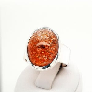 Sunstone Sterling Silver Ring 56
