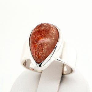 Sunstone Sterling Silver Ring 55