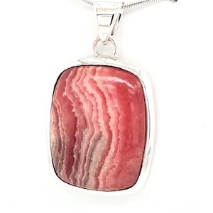 Rhodochrosite Sterling Silver Pendant