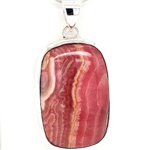 Rhodochrosite Sterling Silver Pendant