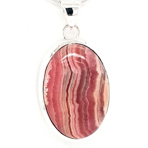 Rhodochrosite Sterling Silver Pendant