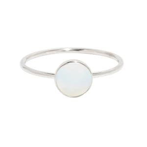 Recycled Vintage White Milk Glass Pond&#39;s Cold Cream Jar and Sterling Silver Stacking Ring
