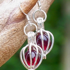 Recycled Vintage Ruby Beer Bottle Earrings image 2