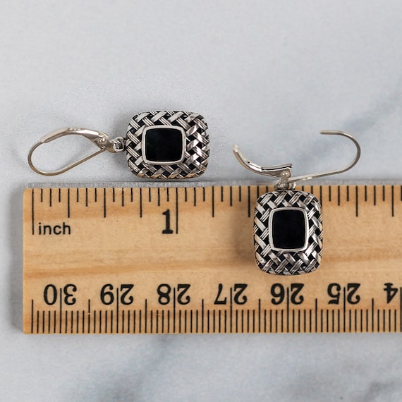 Boucles D'oreilles Dormeuses Noires Vintage - Ancien En L'état