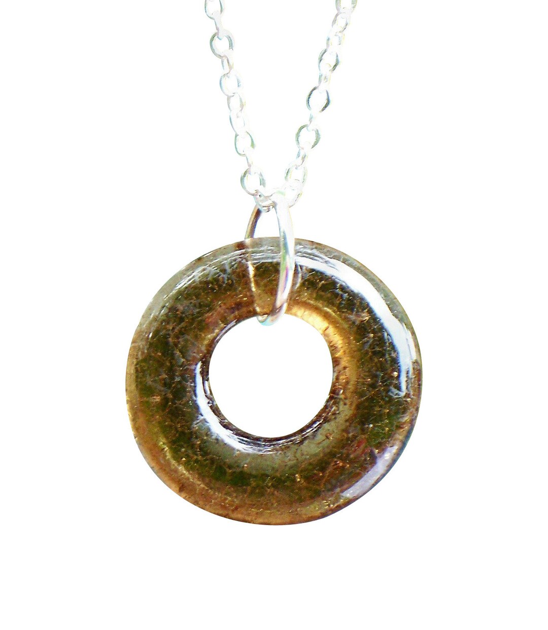 Recycled Vintage Brown Bleach Jug Glass Hoop Necklace Etsy