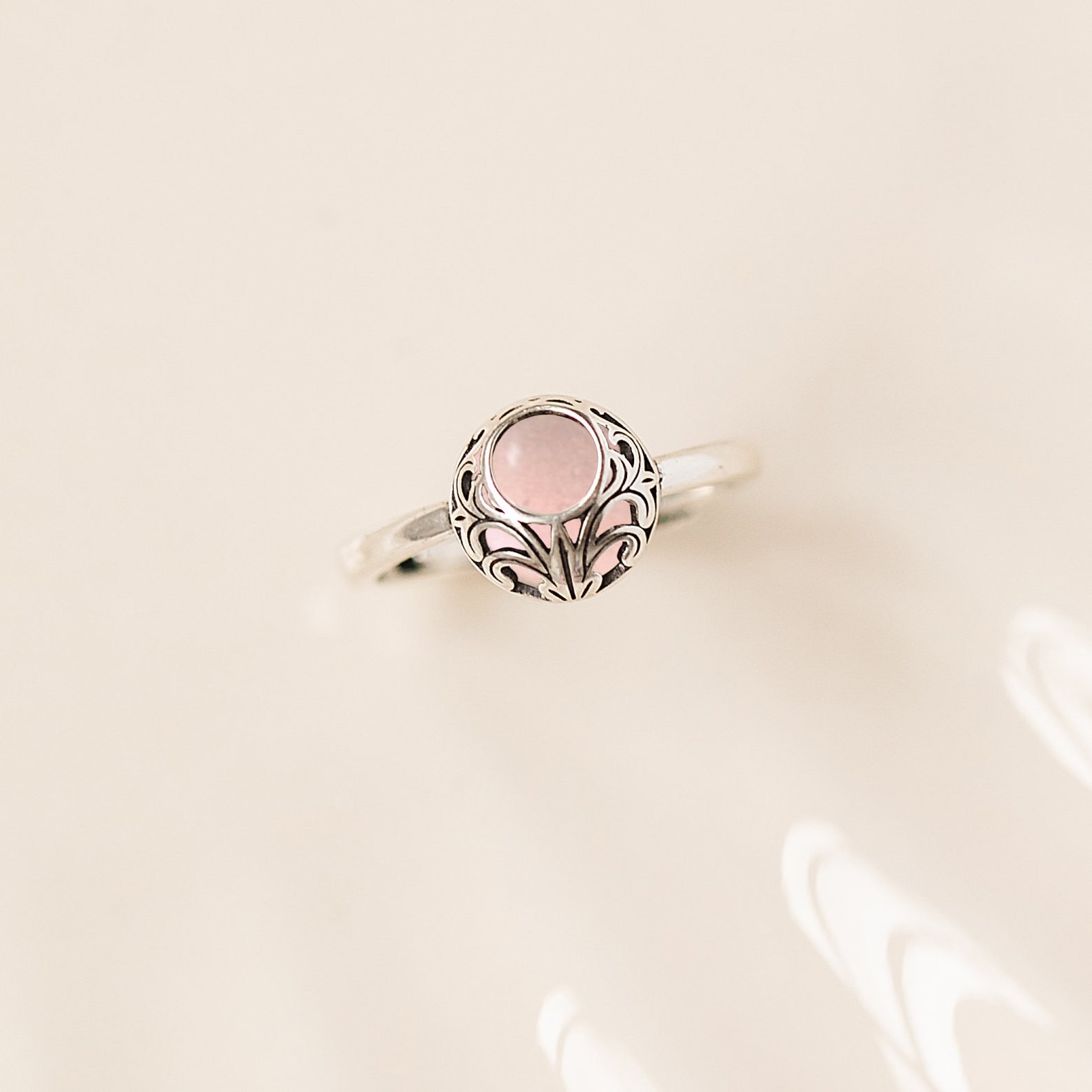 Recycled Antique Pink Depression Glass Sterling Adjustable Vintage Lace ...