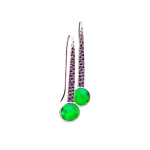 Recycled Vintage 1960&#39;s Green Beer Bottle and Sterling Radiance Earrings