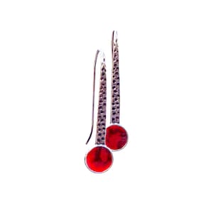 Recycled Vintage 1940&#39;s Red Beer Bottle and Sterling Radiance Earrings