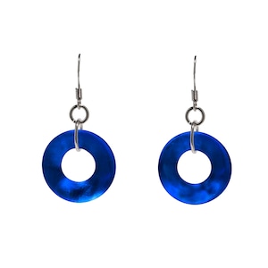 Recycled  Vintage 1960's Noxzema Jar Glass Hoop Earrings