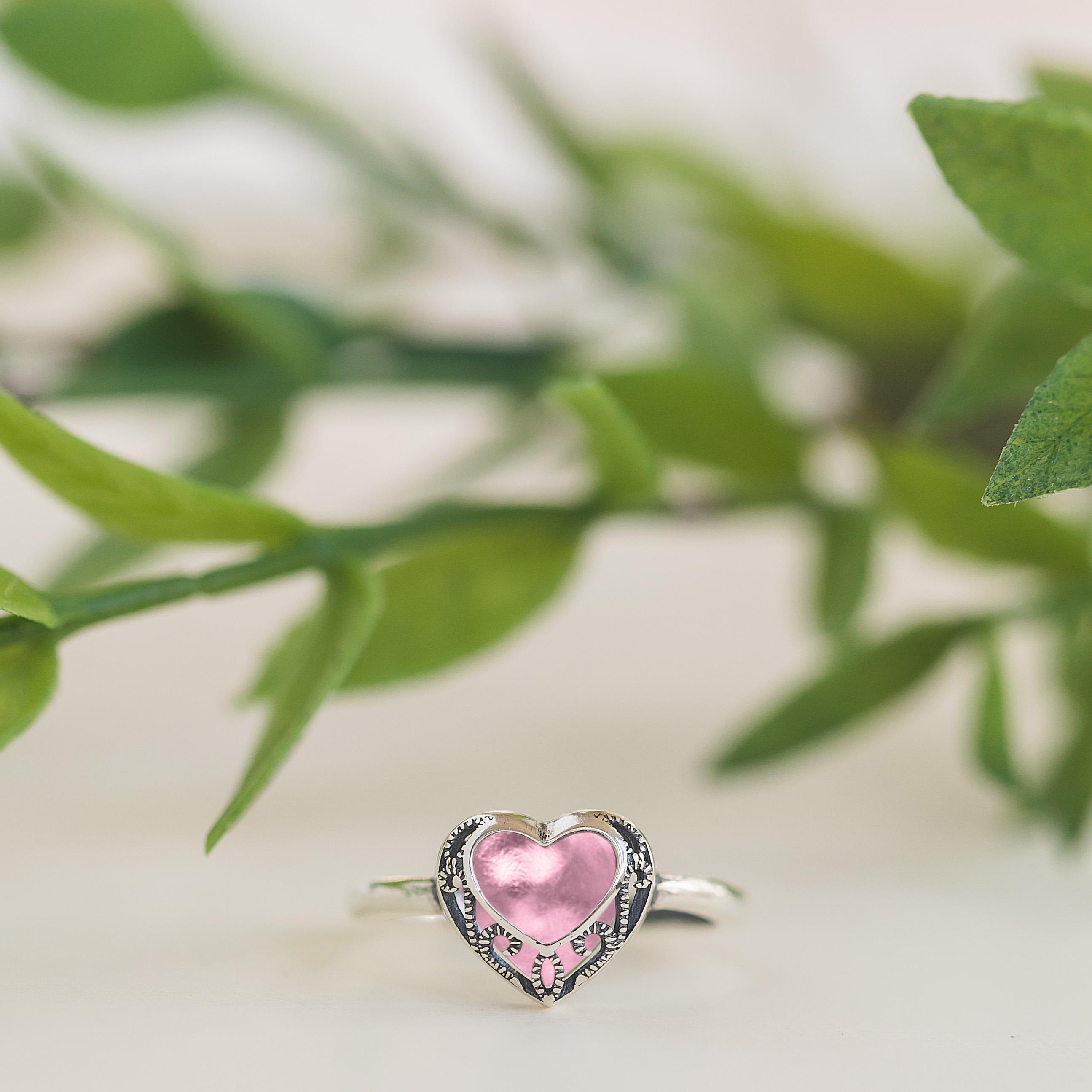 Recycled Antique Pink Depression Glass and Sterling Adjustable Homespun ...