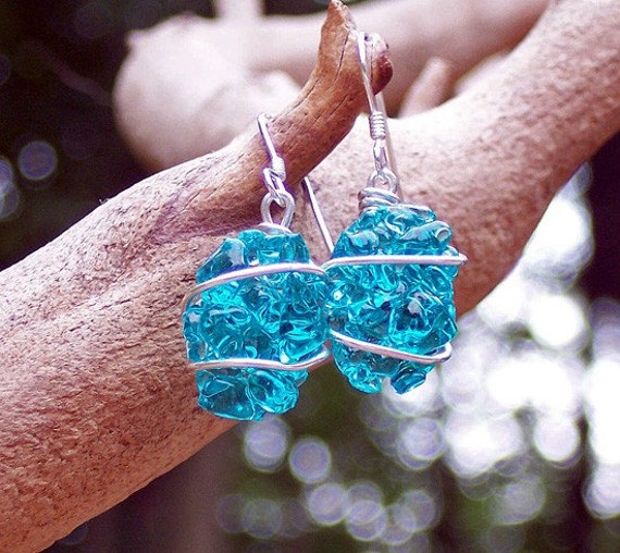 Items similar to Vintage Mason Jar Fused Nuggets Earrings on Etsy