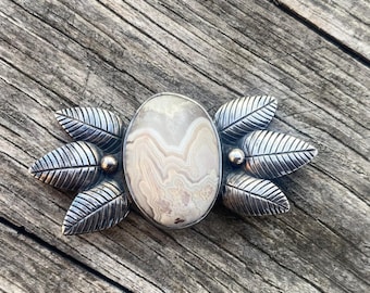 Vintage Sterling Silver Brooch, Vintage Silver Leaf Pin