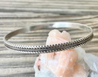 Vintage Sterling Silver Bangle, Silver Bracelet, 925 Silver, Bangle Bracelet, Silver Cuff