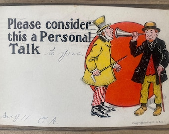 Antique Joke Postcard, Early 1900s Postcard, E.B. & E Postcard,