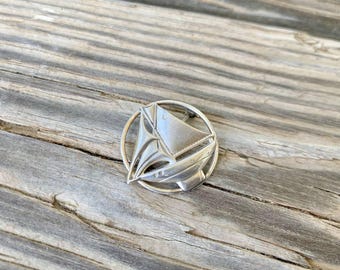 Vintage Sterling Silver Sailboat Pin, Beau Silver Boat Pin, Sailboat Brooch, Clipper Ship, Nautical, Ocean, Sailing Pin, 925 Silver