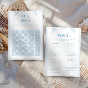 Last Toast on the Coast Junggesellinnenabschied Blaue Küste Bach Party Strandspiele Editable in Canva Printable Junggesellinnenabschiede Bingo
