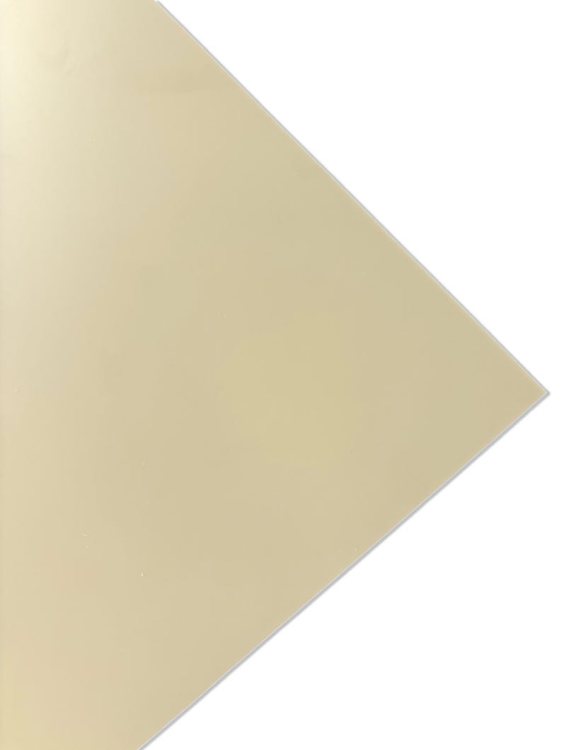 Cream Matte Pastel Acrylic 1/8" thick  Sheets Sized 12" x 19", Mask on both sides . Matte only on one side .