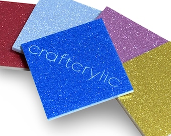 Glitter Dual Acrylic, 1/8" Acrylic Sheets Sized 12" x 19", Engraves White Masked acrylic, CO2 Laserable - Glowforge Pro and Plus 3mm Acrylic