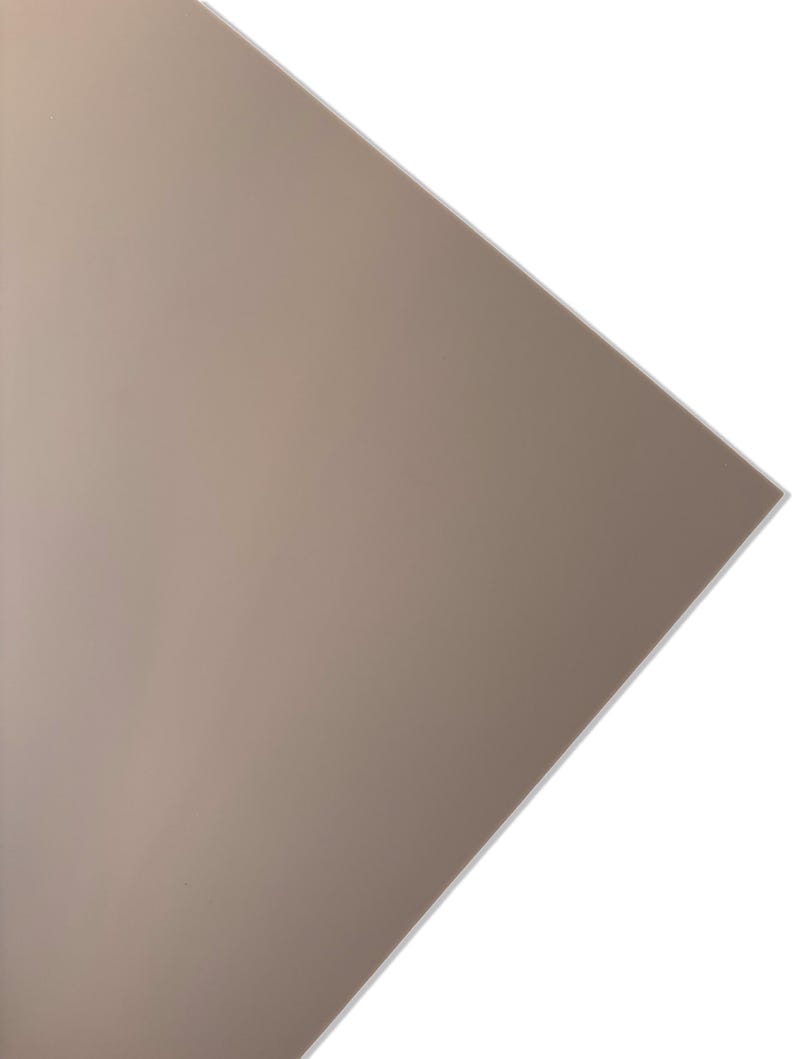 Mocha Matte Pastel Acrylic 1/8" thick  Sheets Sized 12" x 19", Mask on both sides . Matte only on one side .