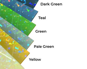 Green Holographic Cast Acrylic Sheets - 12" x 19", 3mm