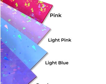 Pink, Purple, Holographic Cast Acrylic Sheets - 12" x 19", 3mm