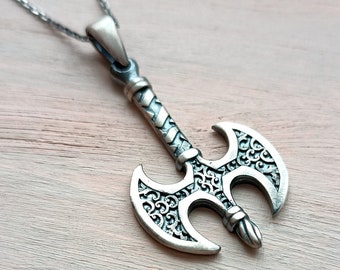 Sterling Silver Viking Axe Necklace,Norse Mythology Necklace,Viking Warrior Ax Necklace,Viking Symbol Pendant,Gift For Men,Nordic Ax,