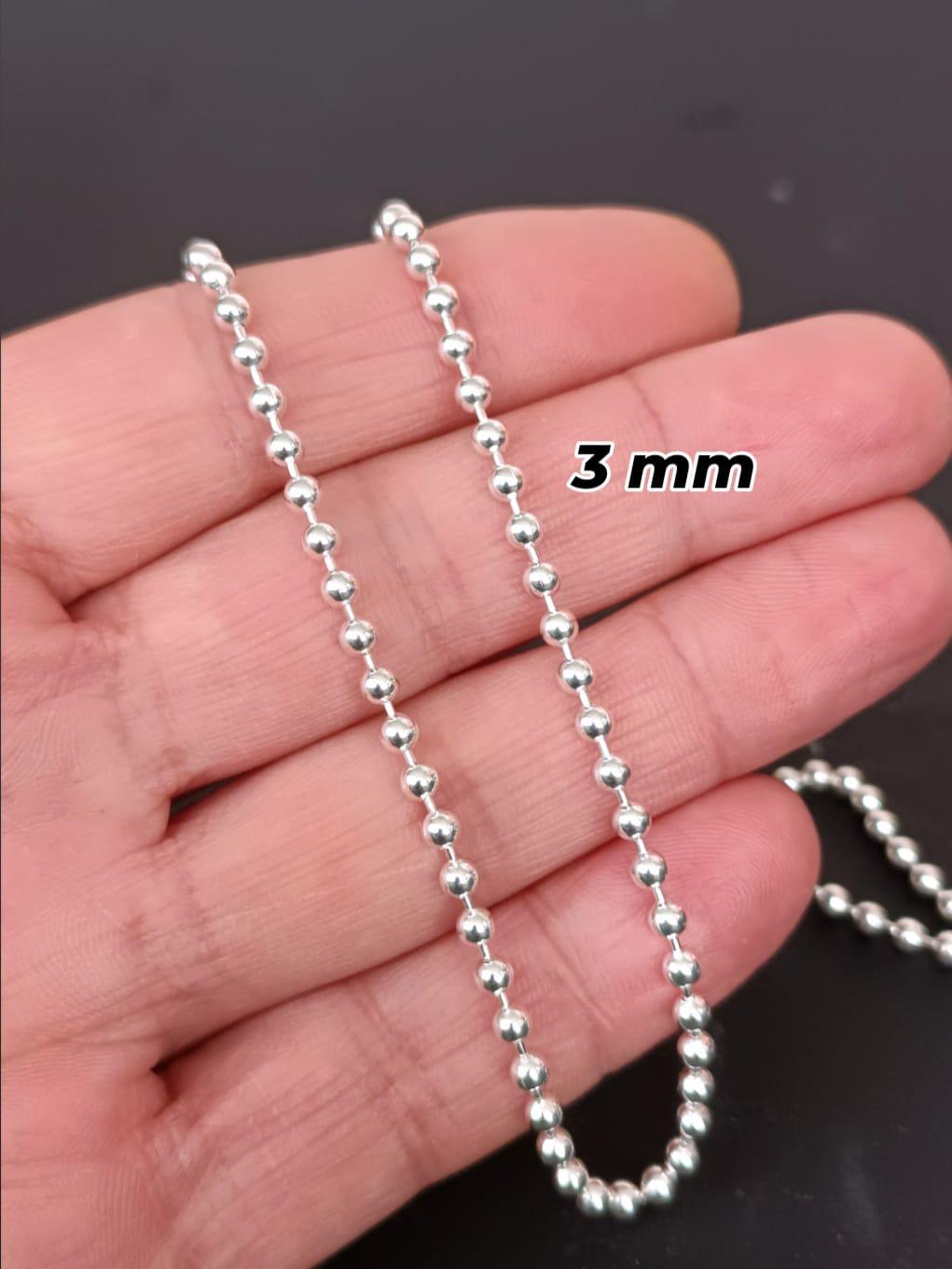 925 Sterling Silver Ball Chain Necklace: Unisex Beaded Link - Etsy