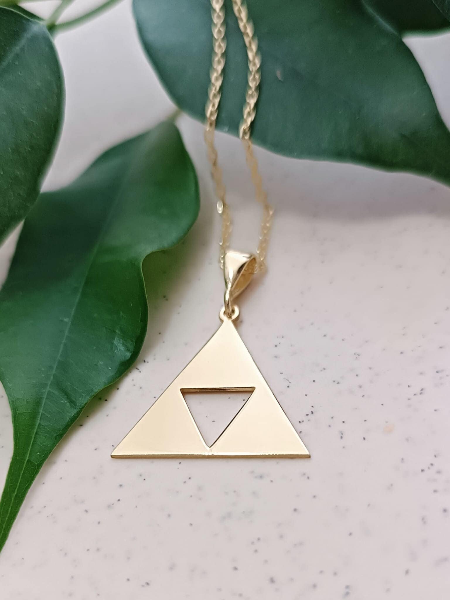 Sterling Silver Zelda Necklace-Triforce Pendant Legend of Zelda Necklace-The Legend Of Zelda-Winssigma Zelda Legend Necklace-Gift for Her-