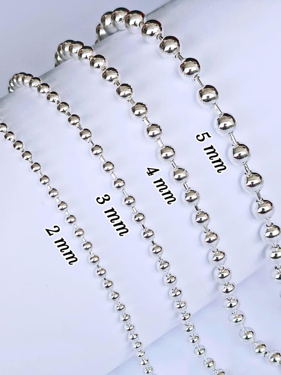 925 Sterling Silver Ball Chain Necklace: Unisex Beaded Link - Etsy