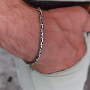 925 Sterling Silver Round Byzantine Chain Bracelet-Byzantine Chain Bracelet-Men's Bracelet-Gift For Him-Birthday Gift-Gifts for Dads