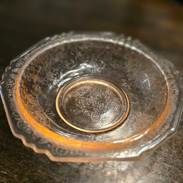 Hazel Atlas Florentine Poppy Pink Depression Glass Berry Bowl