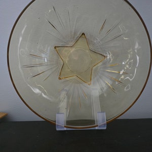 Vintage Federal Glass Amber Star Serving Bowl
