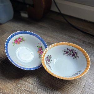 Vinatge MCM Yamatsu Ceramic China Bowls, Luster Trim - Set Of 2