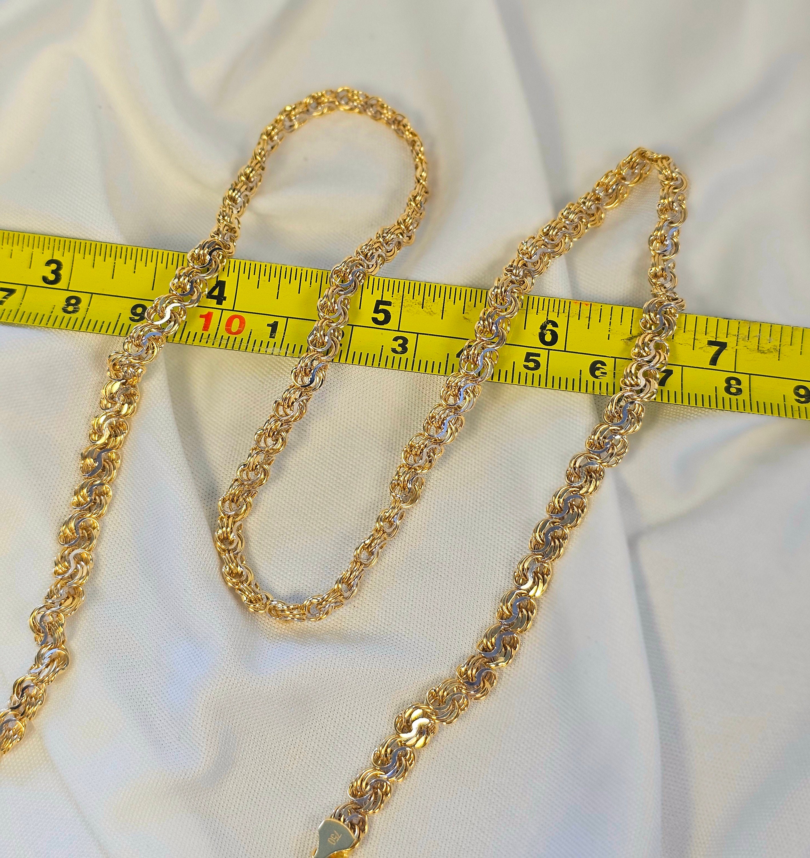 18k Real Gold Cable Link Chain or Bracelet, 19.5 or 7.5, Real Gold