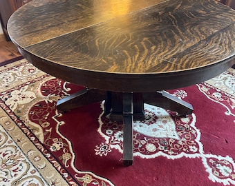 Antique Limbert Dining Room Set-Table, leaves and 6 chairs, MATCHING SET, Quarter Sawn Oak,