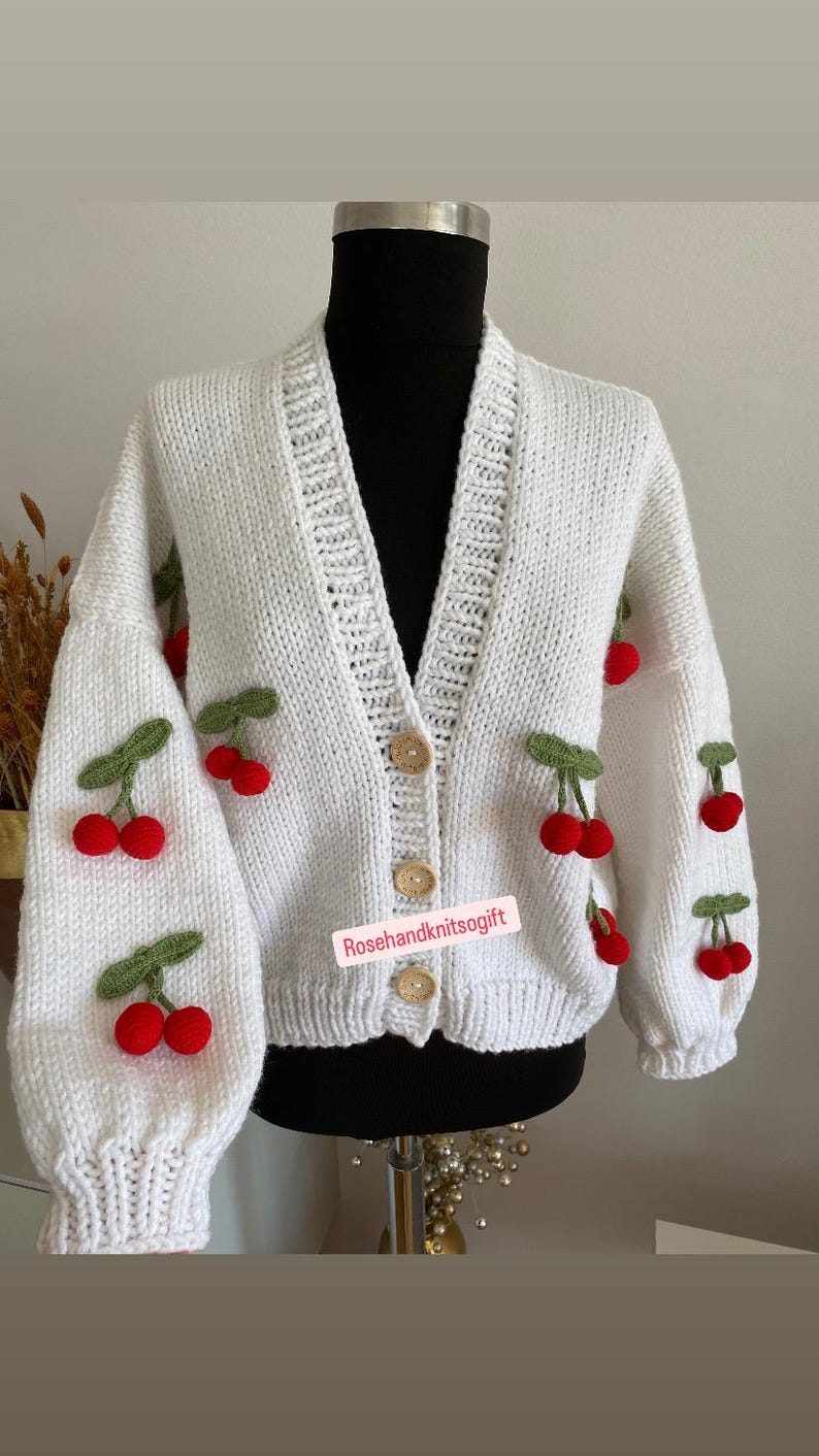 Cherry Appliqué Cardigan