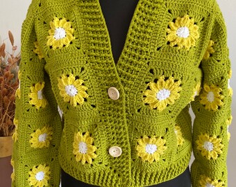 SUGAR STREET WEAVERS ゴブラン　ひまわり　カーディガン SUGAR STREET WEAVERS ゴブラン ひまわり カーディガン