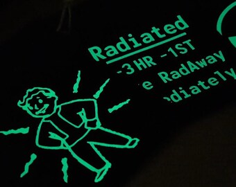 Glow-in-the-Dark tas met trekkoord - Fallout RadAway en radioactieve symbolen
