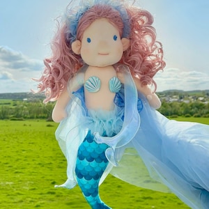 Waldorf Inspired Mermaid Doll，Waldorf doll inspiration, Organic cotton doll, Doll for collectors, gift doll, Art and Doll, textile Puppen