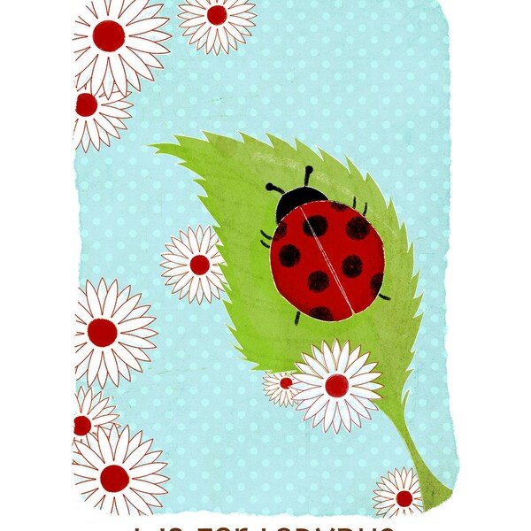 L is for Ladybug Print from the Little Forest ABC Series