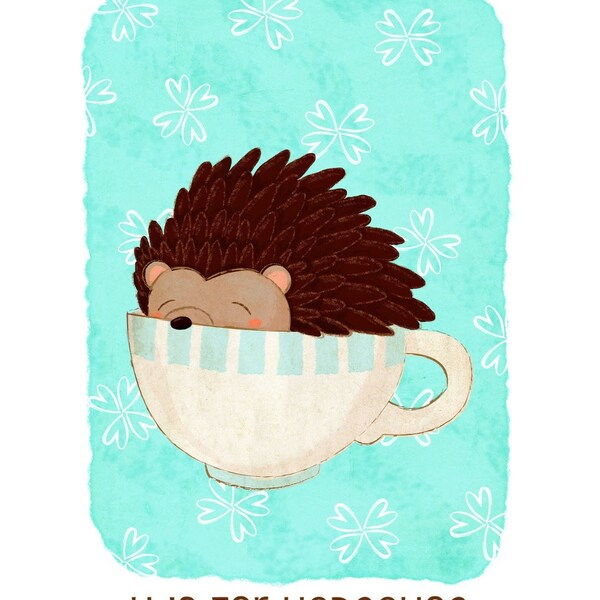 H is for Hedgehog Print from the Little Forest ABC Series