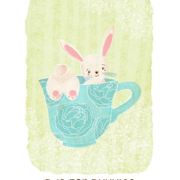 B is for Bunnies Print from the Little Forest ABC Series