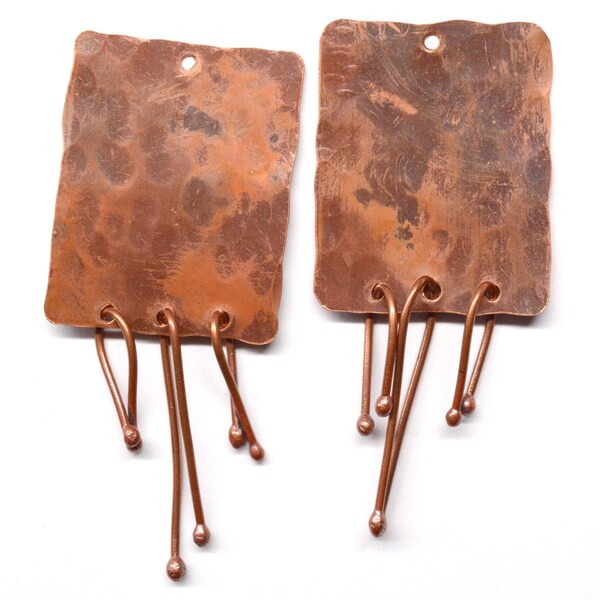 Hecho a mano rústico cobre pendiente componentes - 2 piezas EC155