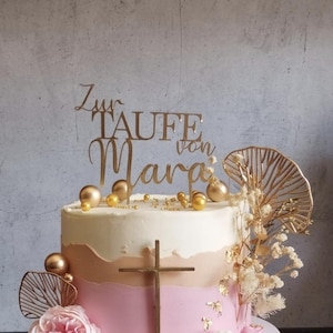 Zur Taufe Caketopper Tortenstecker Cake Topper personalisiert mit Namen zur Taufe von