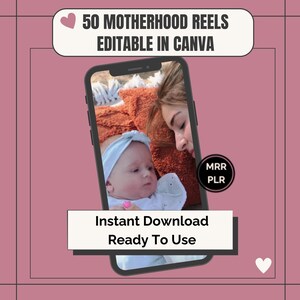 Motherhood Reels Bundle | 50 Faceless Mom Videos | Canva Editable | PLR/MRR | Instagram & TikTok Content Kit.